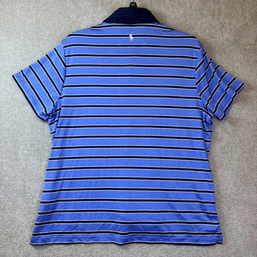 Polo Ralph Lauren Golf Shirt Mens XL Blue Striped 122nd US Open The Country Club